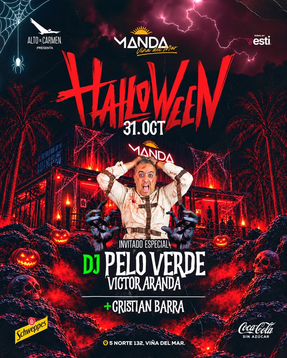 Flyer de 🎃 MANDA VIÑA Invita: HALLOWEEN NIGHT / SÁBADO 31.OCT 👻